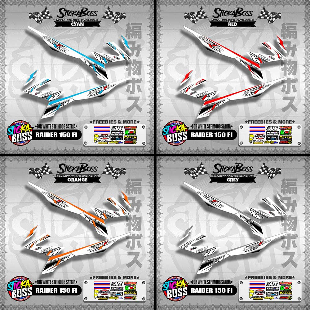 RAIDER 150 FI DECALS ( FOR WHITE STFIM008 SATRIA ) [ PREMIUM GLOSSY LAMINATED ]【WITH FREEBIES】