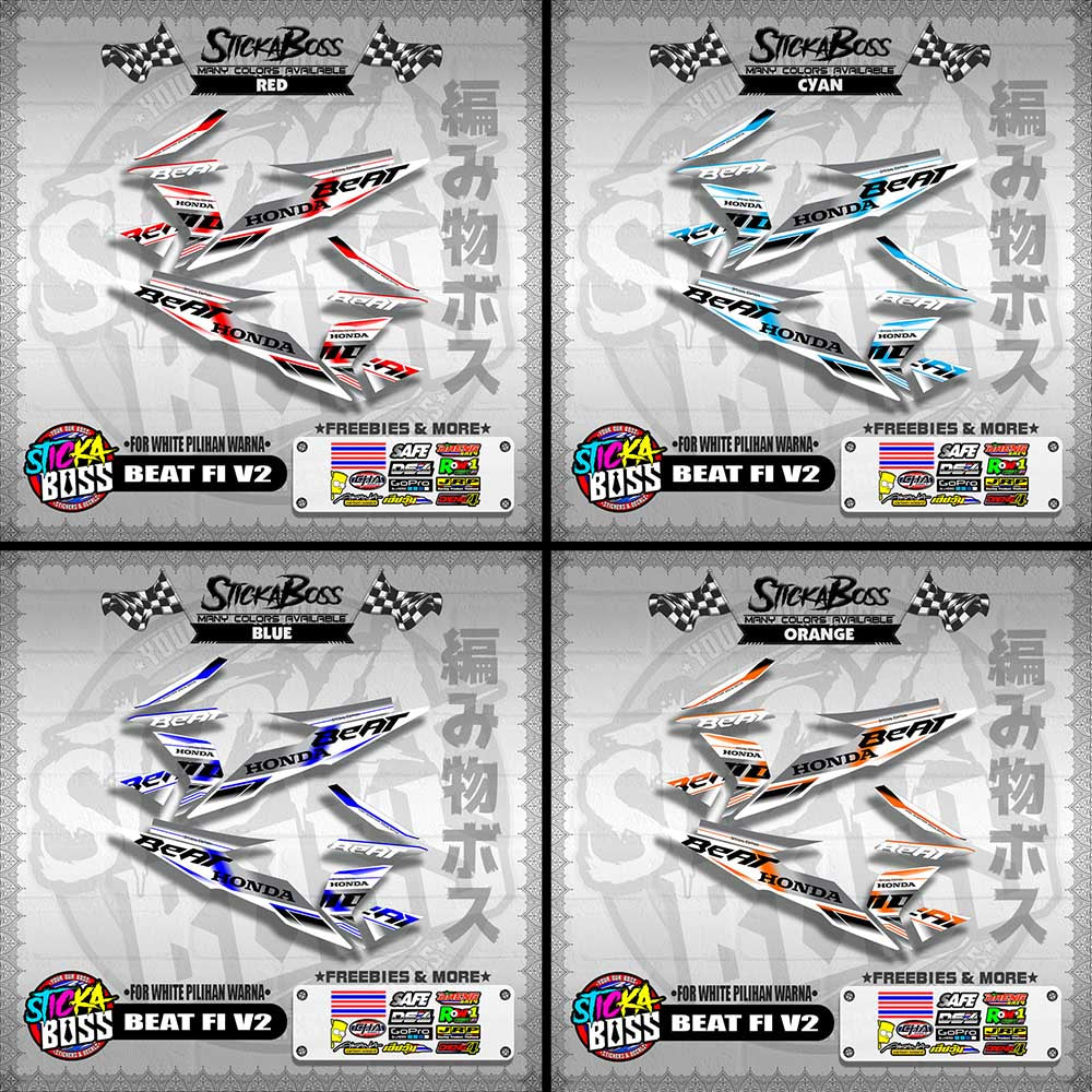 BEAT FI V2 MALAYSIAN DECALS ( FOR WHITE PILIHAN WARNA )【WITH FREEBIES】