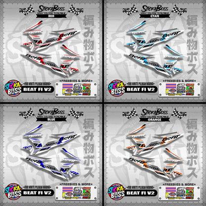 BEAT FI V2 MALAYSIAN DECALS ( FOR WHITE PILIHAN WARNA )【WITH FREEBIES】