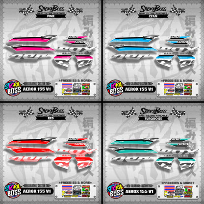 AEROX 155 V1 DECALS ( NEW COLORWAY CUSTOM THAI )【WITH FREEBIES】