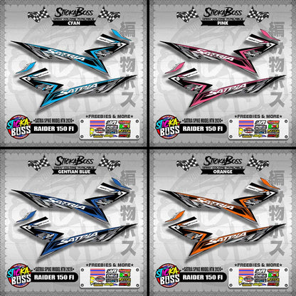 RAIDER 150 Fi DECALS ( SATRIA SPIKE MODEL NTN 2024 ) [ PREMIUM GLOSSY LAMINATED ]【WITH FREEBIES】