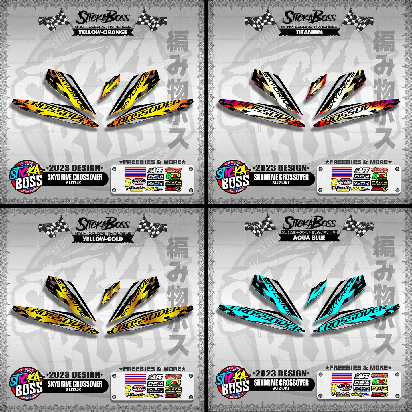 SKYDRIVE CROSSOVER STOCK DECALS ( 2023 DESIGN ) 【WITH FREEBIES】