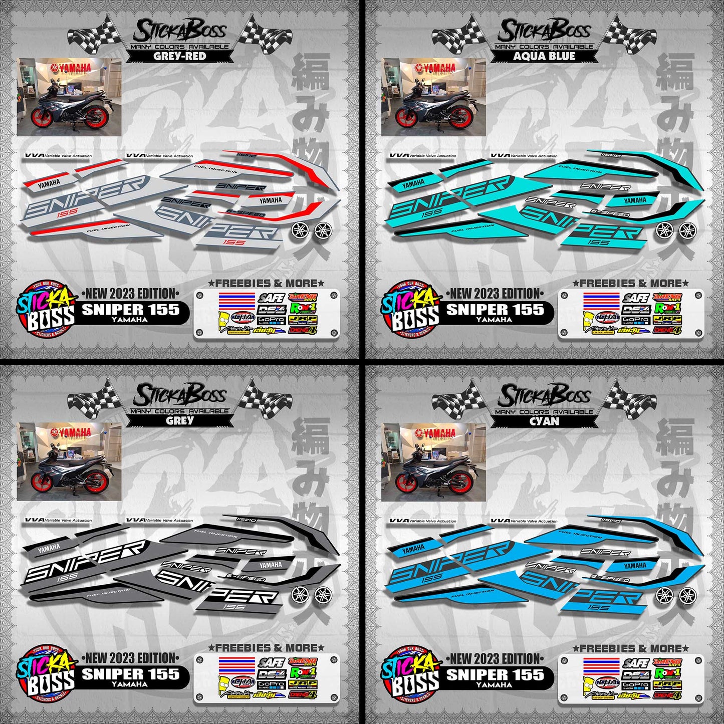 SNIPER 155 DECALS ( NEW 2023 EDITION )【WITH FREEBIES】