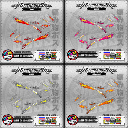 【PREMIUM UV PRINT】TRANSPARENT RAIDER 150 REBORN CARB DECALS ( SATRIA HOTWHEELS )【WITH FREEBIES】