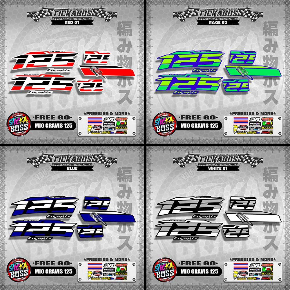 MIO GRAVIS 125 STOCK DECALS  ( FREE GO )【WITH FREEBIES】