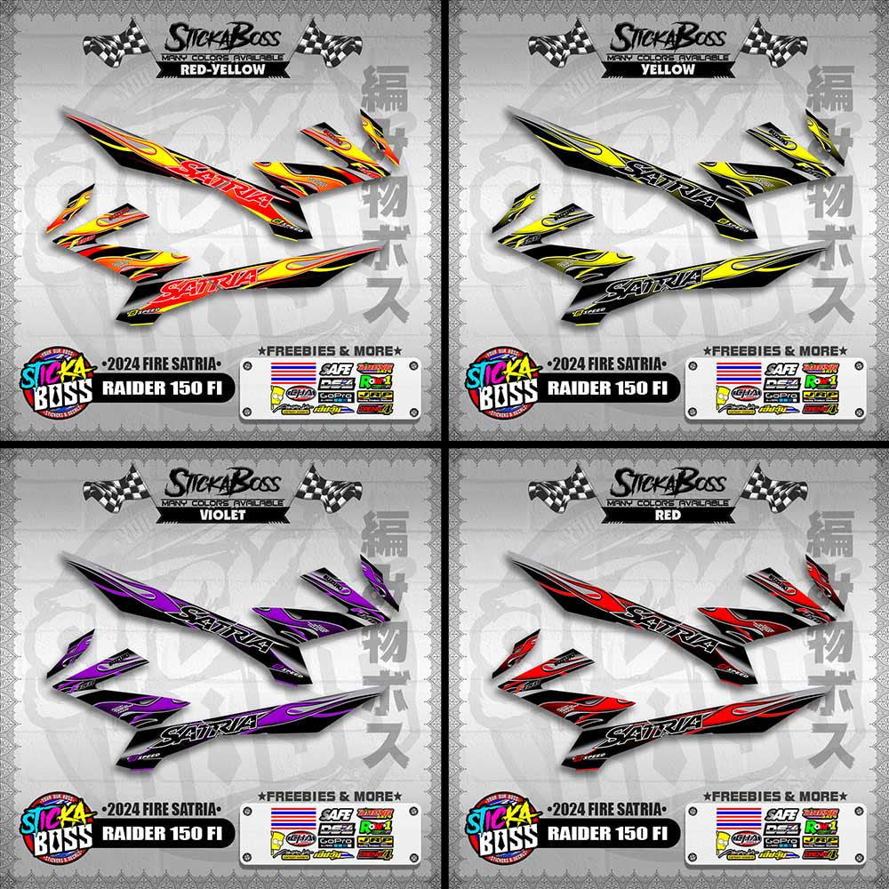 RAIDER 150 FI DECALS ( 2024 FIRE SATRIA )【WITH FREEBIES】