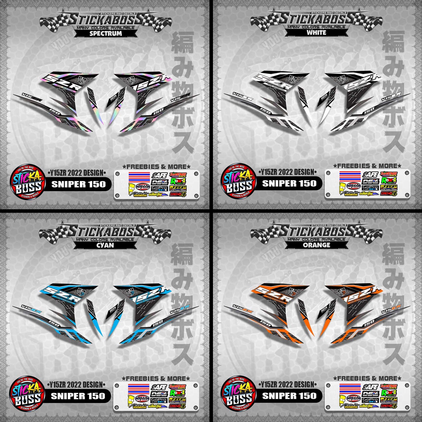 SNIPER 150 DECALS ( Y15ZR 2022 DESIGN )【WITH FREEBIES】