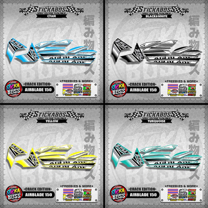 AIRBLADE 150 STOCK DECALS ( CRACK EDITION )【WITH FREEBIES】