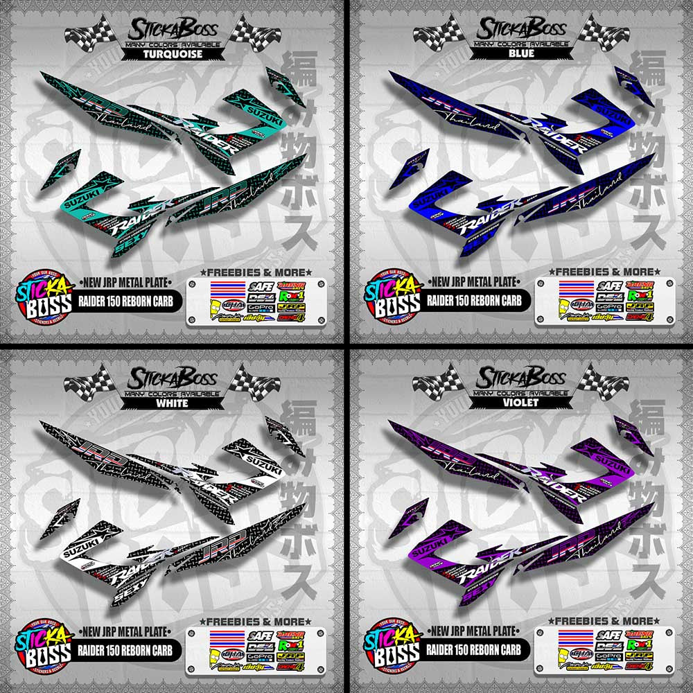 RAIDER 150 REBORN CARB DECALS ( NEW JRP METAL PLATE )【WITH FREEBIES】