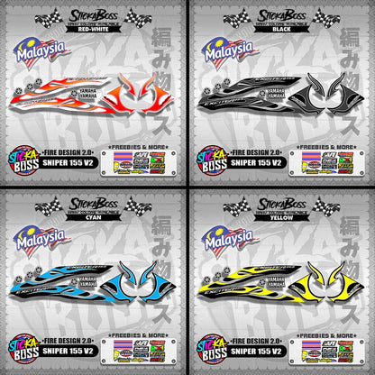 SNIPER 155 V2 MALAYSIAN DECALS ( FIRE DESIGN 2.0 )【WITH FREEBIES】