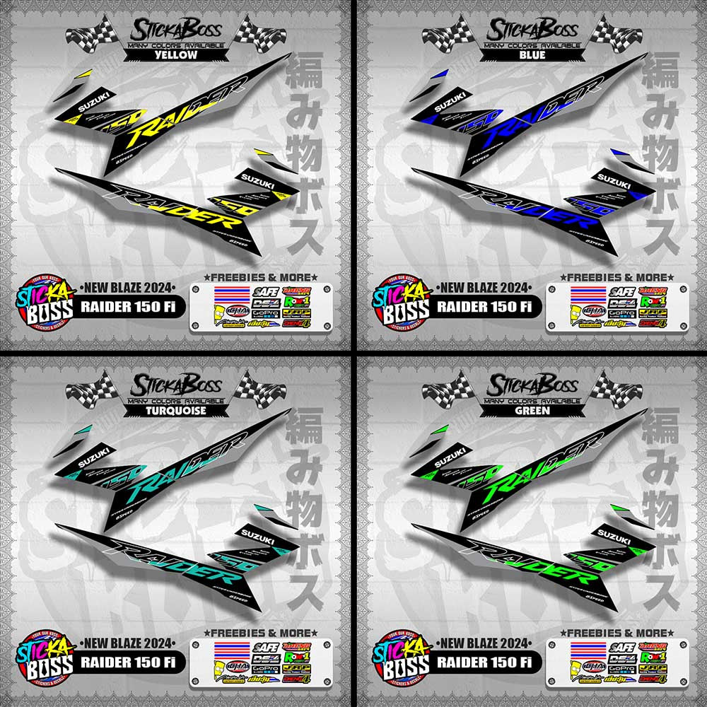 RAIDER 150 Fi STOCK DECALS ( NEW BLAZE 2024 )【WITH FREEBIES】