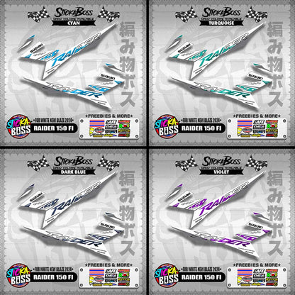 RAIDER 150 Fi STOCK DECALS ( FOR WHITE NEW BLAZE 2024 )【WITH FREEBIES】