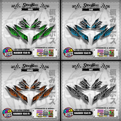 RAIDER 150 FI DECALS ( 2017 SATRIA STRIPING )【WITH FREEBIES】