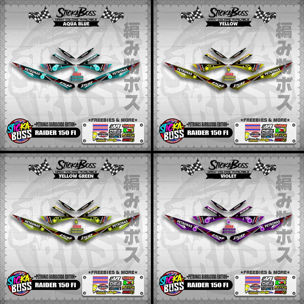 RAIDER 150 FI DECALS ( PETRONAS BARRACUDA EDITION )【WITH FREEBIES】