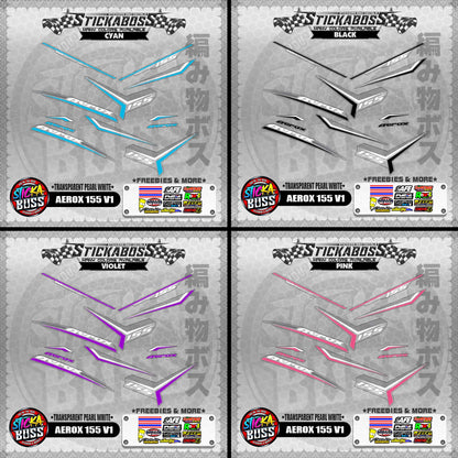 【PREMIUM UV PRINT】TRANSPARENT AEROX 155 V1 DECALS ( PEARL WHITE )【WITH FREEBIES】