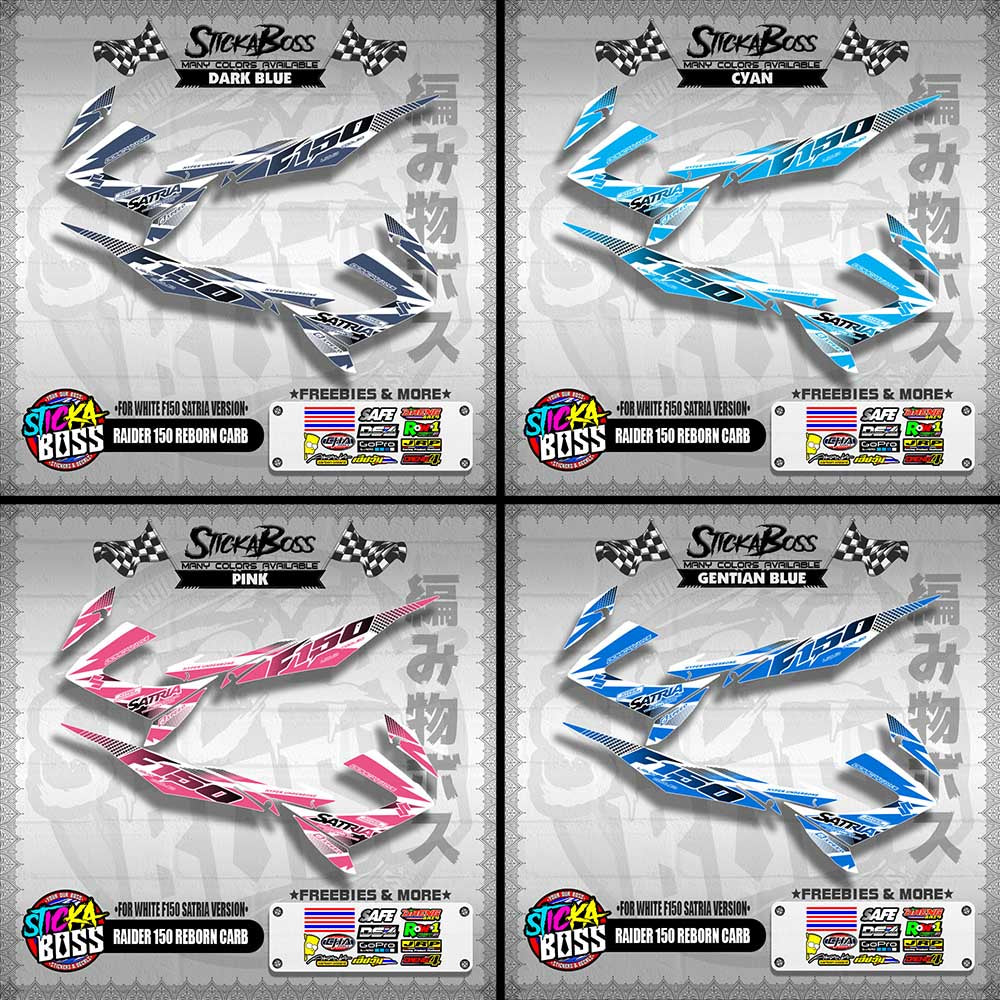 RAIDER 150 REBORN CARB DECALS ( FOR WHITE F150 SATRIA VERSION )【WITH FREEBIES】