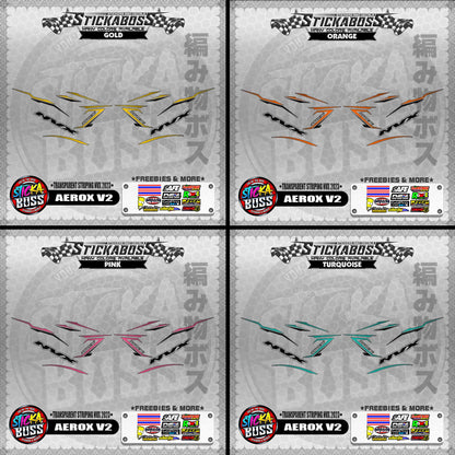 【PREMIUM UV PRINT】TRANSPARENT AEROX V2 DECALS ( STRIPING NVX 2023 )【WITH FREEBIES】