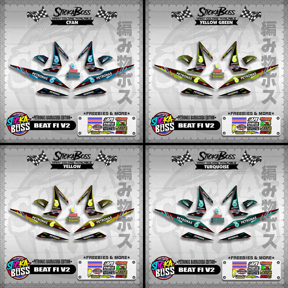 BEAT FI V2 DECALS ( PETRONAS BARRACUDA EDITION )【WITH FREEBIES】