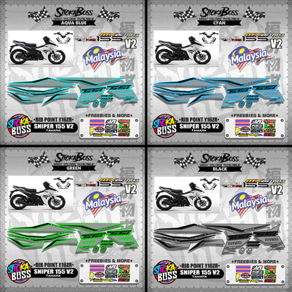 SNIPER 155 V2 MALAYSIAN DECALS ( RIB POINT Y16ZR )【WITH FREEBIES】