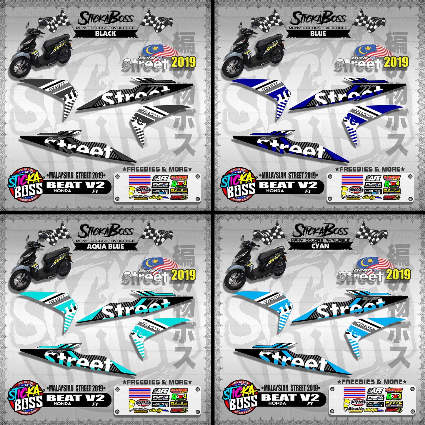 BEAT Fi V2 DECALS ( MALAYSIAN STREET 2019 )【WITH FREEBIES】