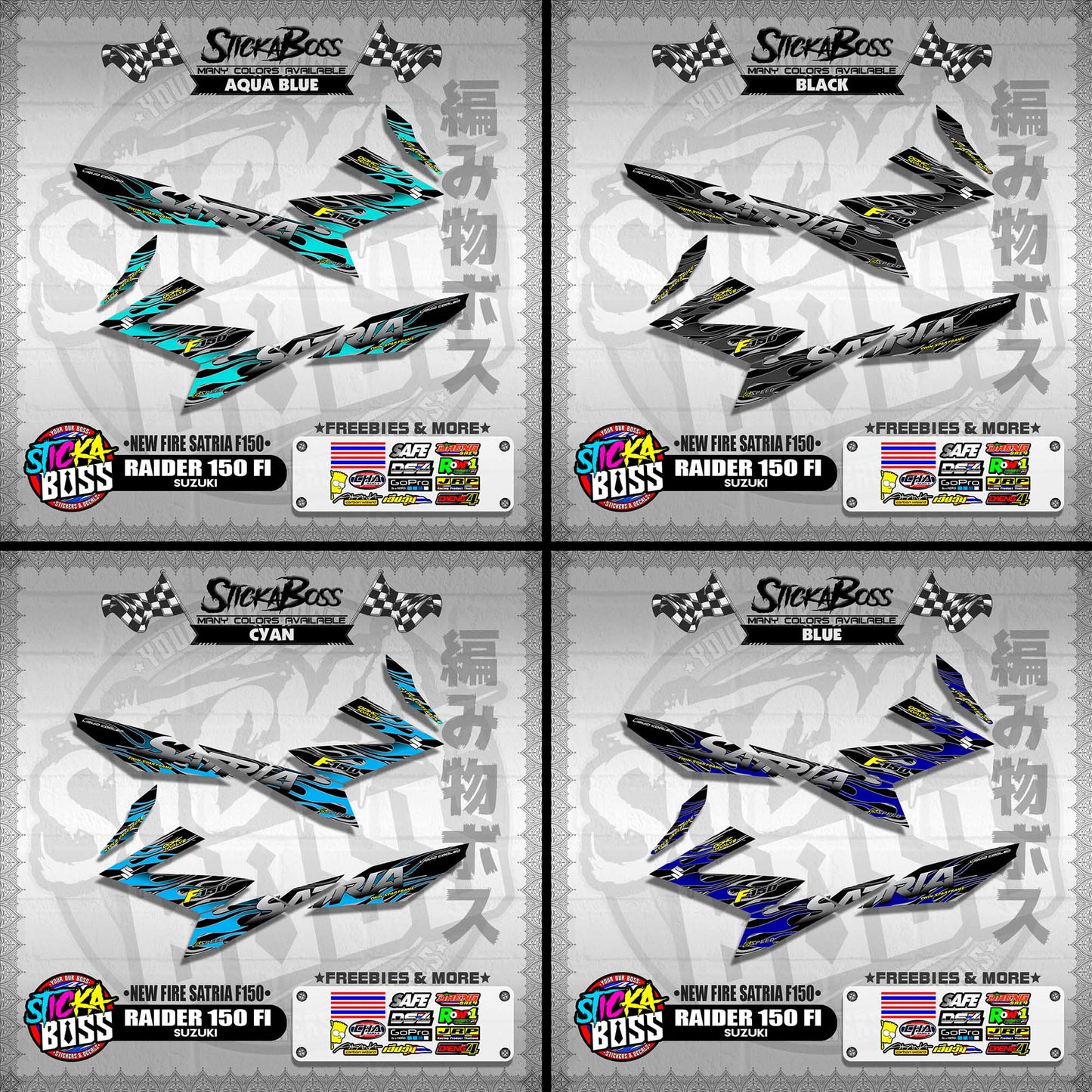 RAIDER 150 FI DECALS ( NEW FIRE SATRIA F150 )【WITH FREEBIES】