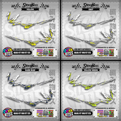 BAJAJ CT 100 / CT 125 DECALS ( FOR WHITE HOTWHEELS DESIGN )【WITH FREEBIES】