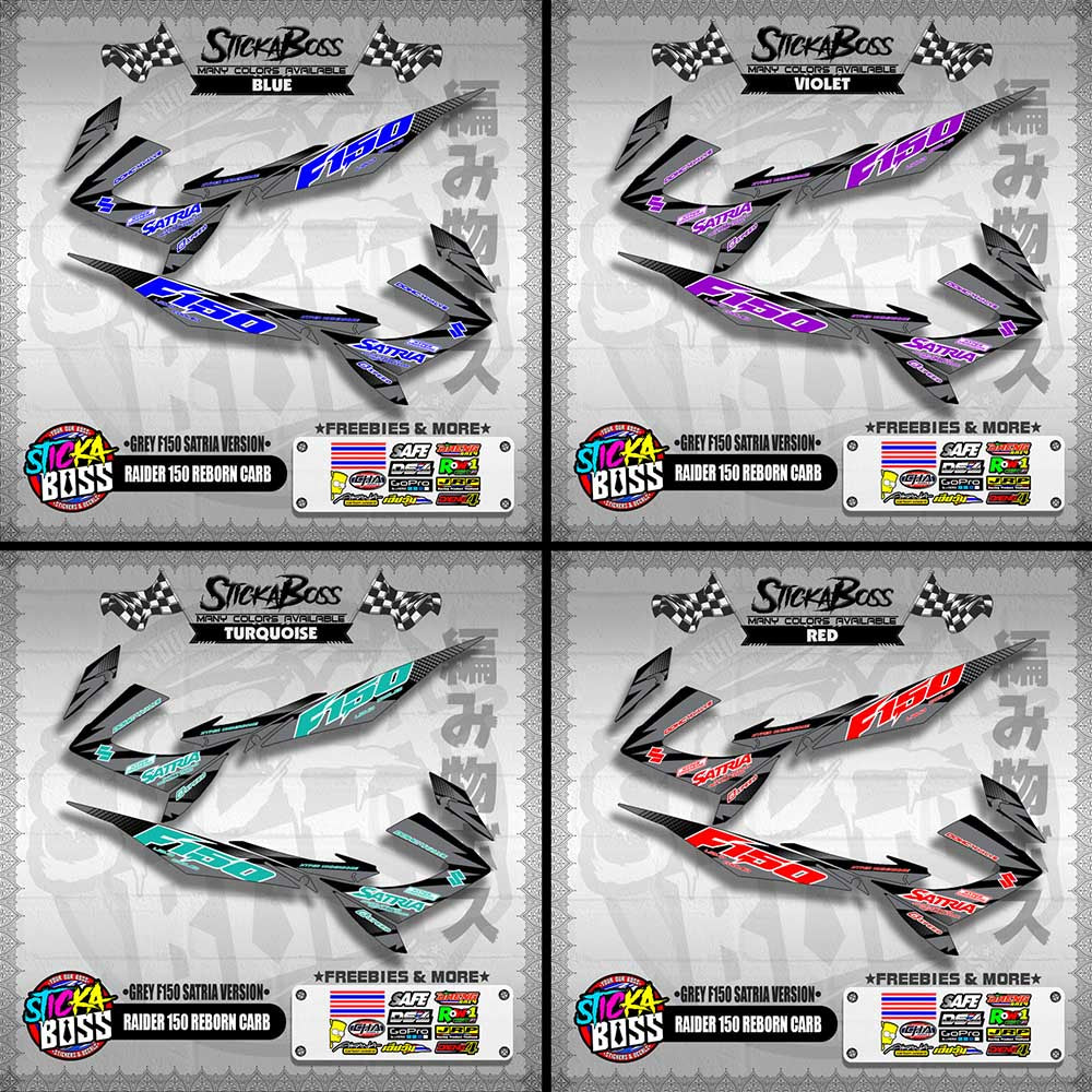 RAIDER 150 REBORN CARB DECALS ( GREY F150 SATRIA VERSION )【WITH FREEBIES】