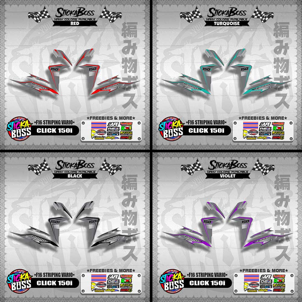 CLICK 150i DECALS ( F16 STRIPING VARIO )【WITH FREEBIES】