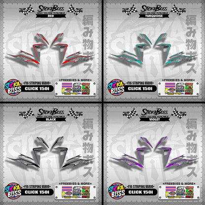 CLICK 150i DECALS ( F16 STRIPING VARIO )【WITH FREEBIES】