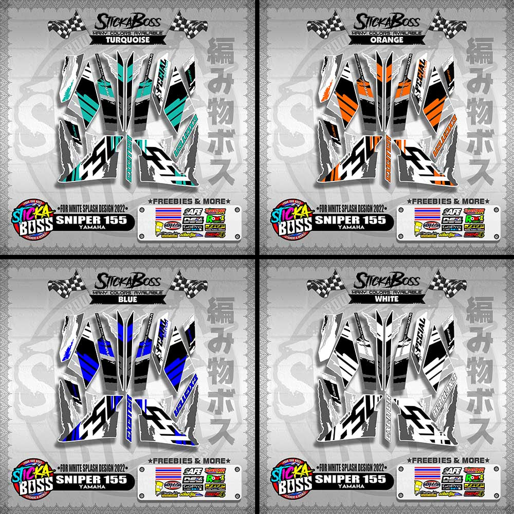 SNIPER 155 NEW STOCK DECALS ( FOR WHITE SPLASH DESIGN 2022 )【WITH FREEBIES】