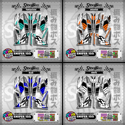 SNIPER 155 NEW STOCK DECALS ( FOR WHITE SPLASH DESIGN 2022 )【WITH FREEBIES】