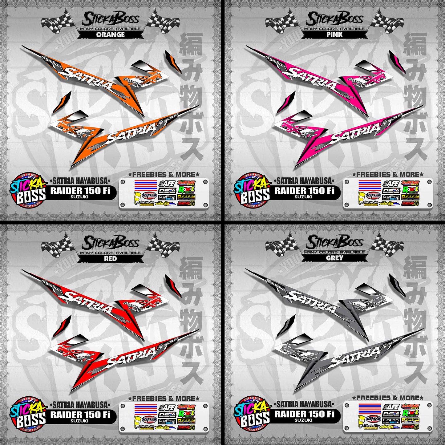 RAIDER 150 Fi DECALS ( SATRIA HAYABUSA )【WITH FREEBIES】