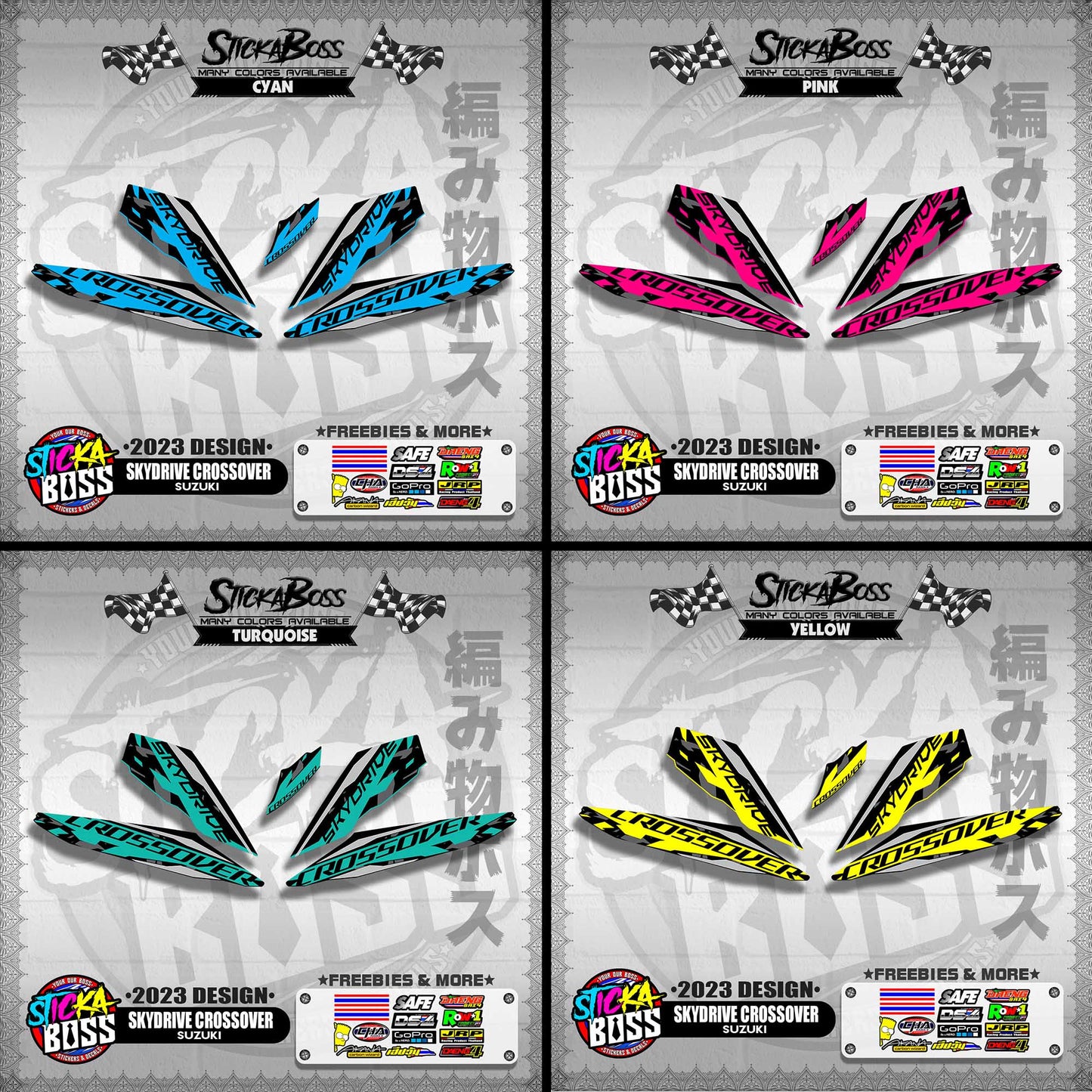 SKYDRIVE CROSSOVER STOCK DECALS ( 2023 DESIGN ) 【WITH FREEBIES】