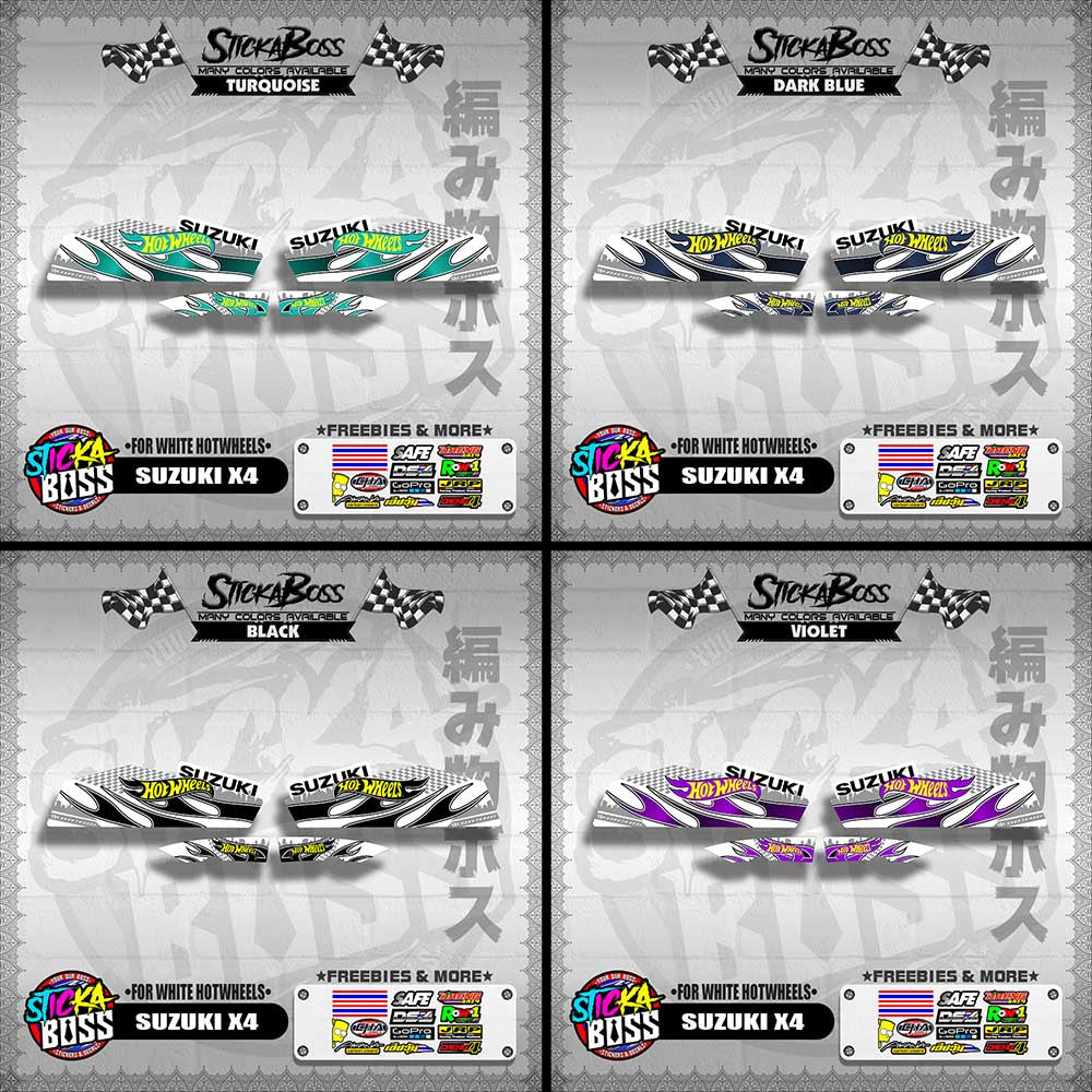 X4 DECALS ( FOR WHITE HOTWHEELS )【WITH FREEBIES】