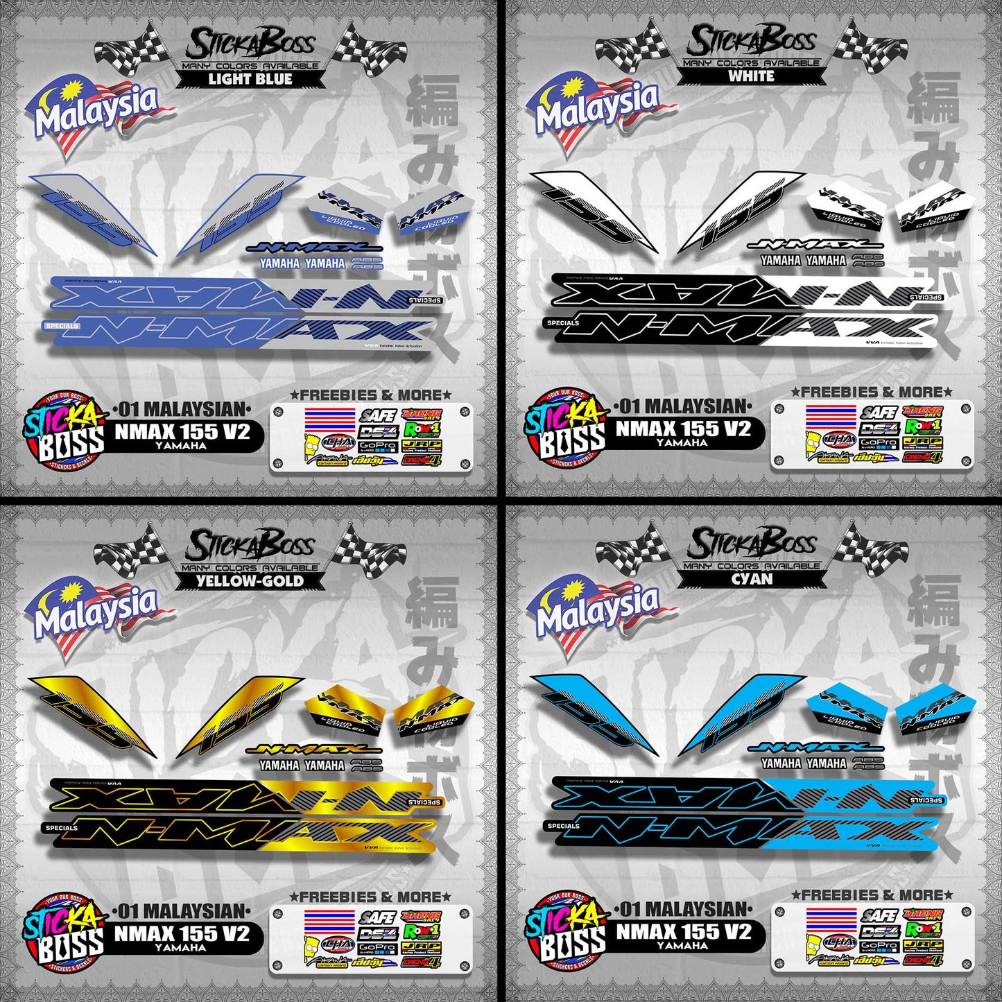 NMAX 155 V2 DECALS ( 01 MALAYSIAN ) 【WITH FREEBIES】