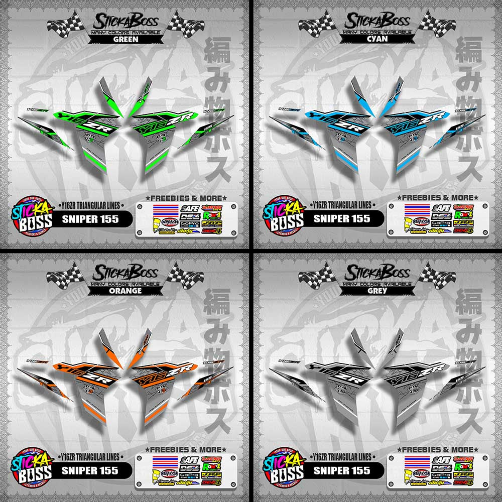 SNIPER 155 DECALS ( Y16ZR TRIANGULAR LINES )【WITH FREEBIES】