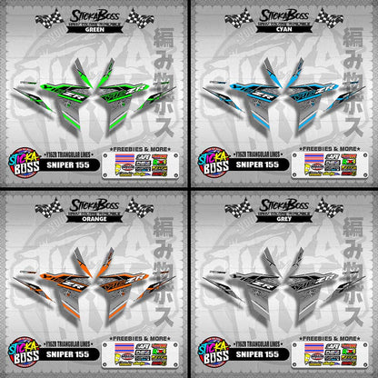 SNIPER 155 DECALS ( Y16ZR TRIANGULAR LINES )【WITH FREEBIES】