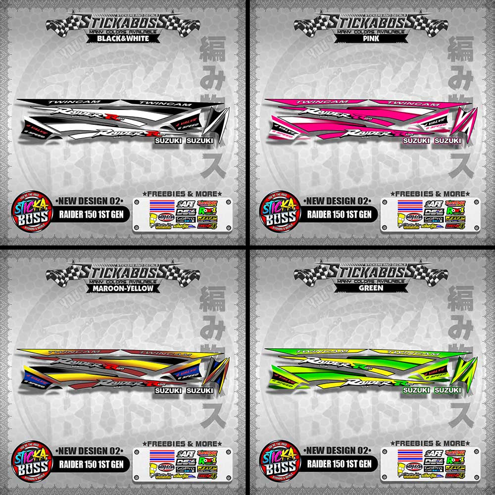 RAIDER 150 1ST GEN STOCK DECALS ( NEW DESIGN 02 )【WITH FREEBIES】