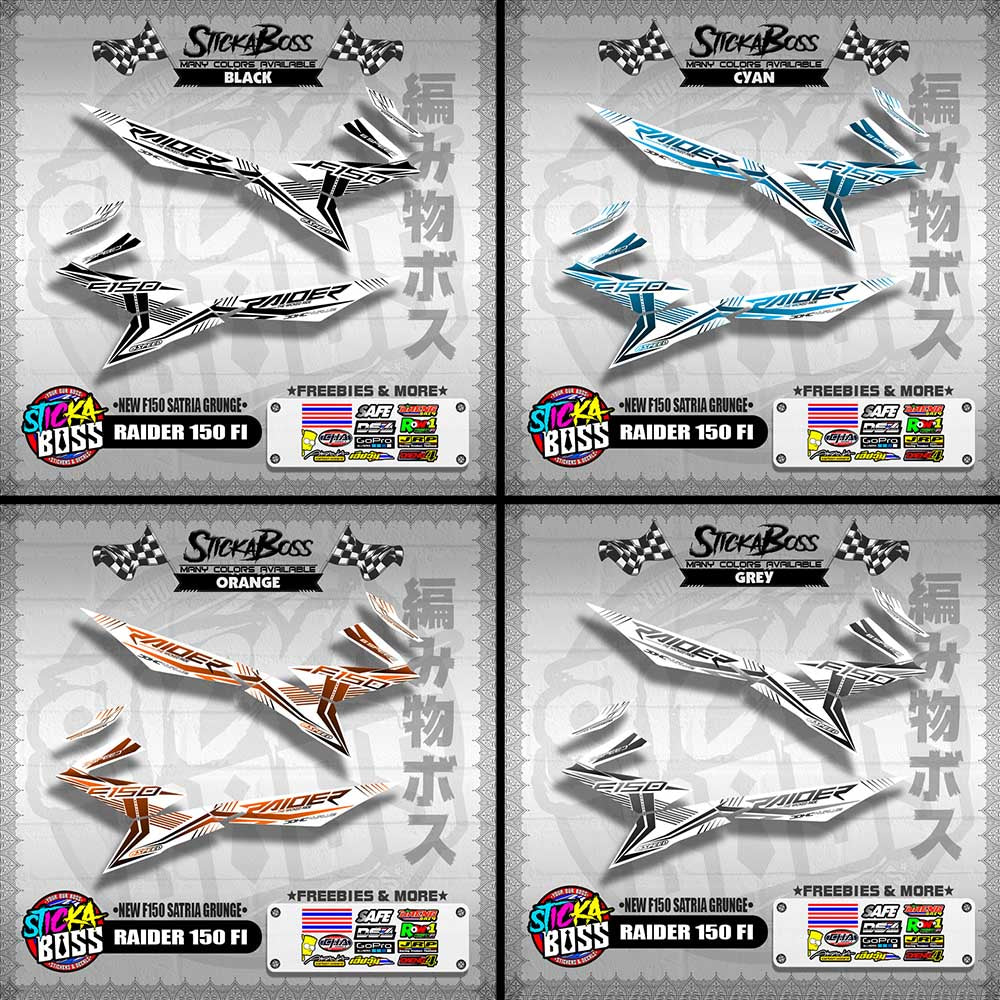 RAIDER 150 FI MALAYSIAN DECALS ( NEW F150 SATRIA GRUNGE )【WITH FREEBIES】