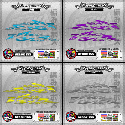 【PREMIUM UV PRINT】TRANSPARENT AEROX 155 DECALS ( 2020 NVX STRIPING )【WITH FREEBIES】