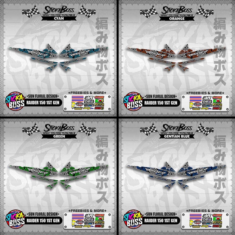 RAIDER 150 1ST GEN DECALS ( SUN FLORAL DESIGN )【WITH FREEBIES】