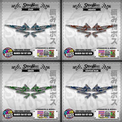 RAIDER 150 1ST GEN DECALS ( SUN FLORAL DESIGN )【WITH FREEBIES】