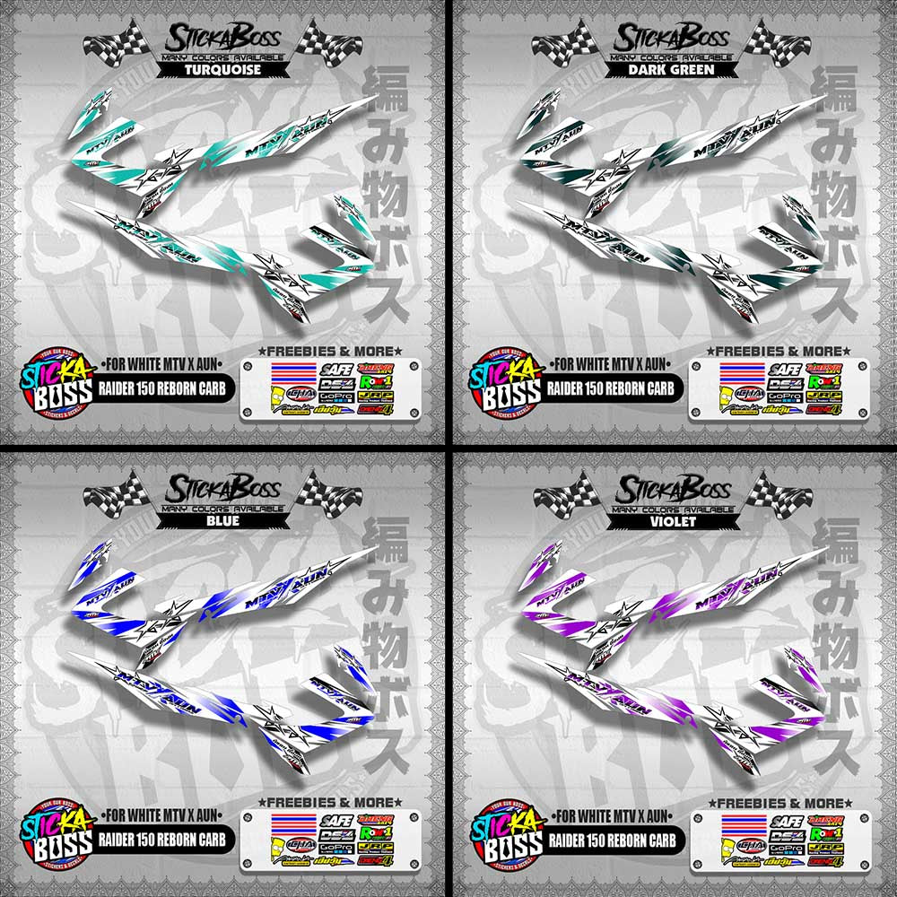 RAIDER 150 REBORN CARB DECALS ( FOR WHITE MTV X AUN )【WITH FREEBIES】