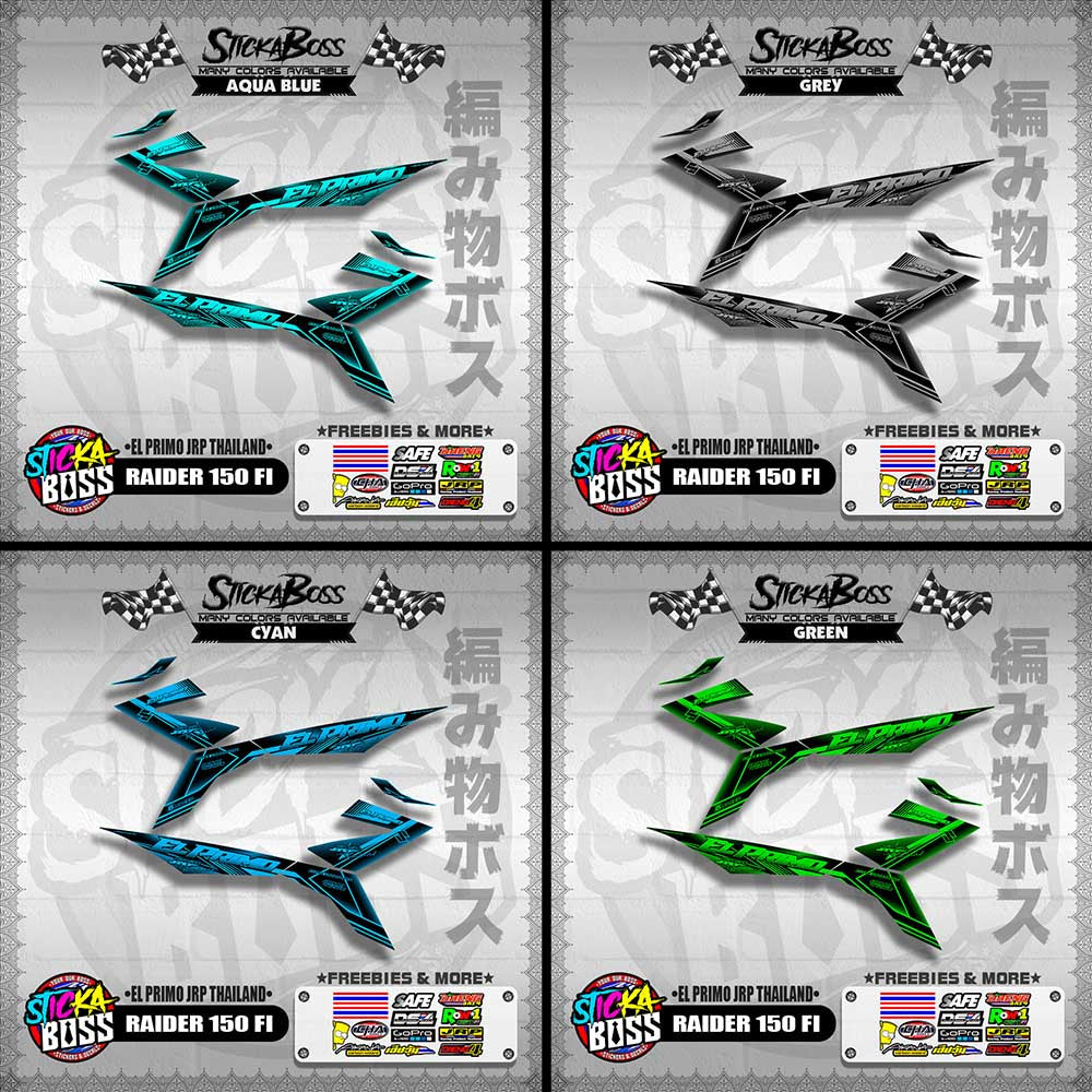 RAIDER 150 FI DECALS ( EL PRIMO JRP THAILAND )【WITH FREEBIES】