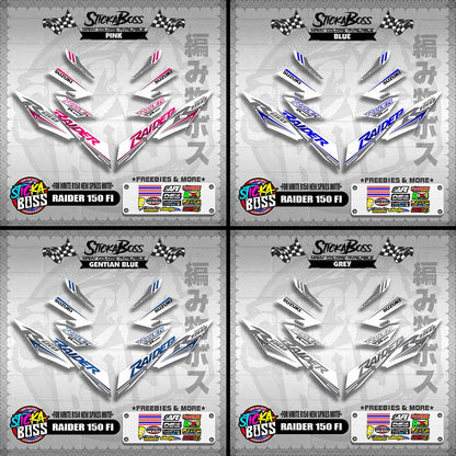 RAIDER 150 FI DECALS ( FOR WHITE R150 NEW SPIKES MOTIF )【WITH FREEBIES】