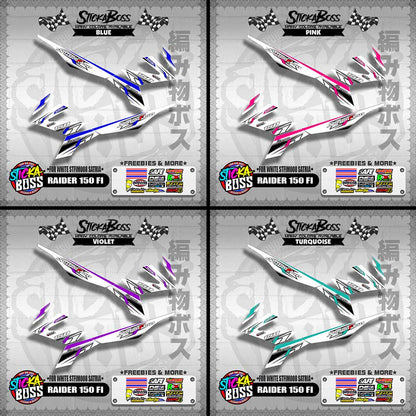 RAIDER 150 FI DECALS ( FOR WHITE STFIM008 SATRIA ) [ PREMIUM GLOSSY LAMINATED ]【WITH FREEBIES】