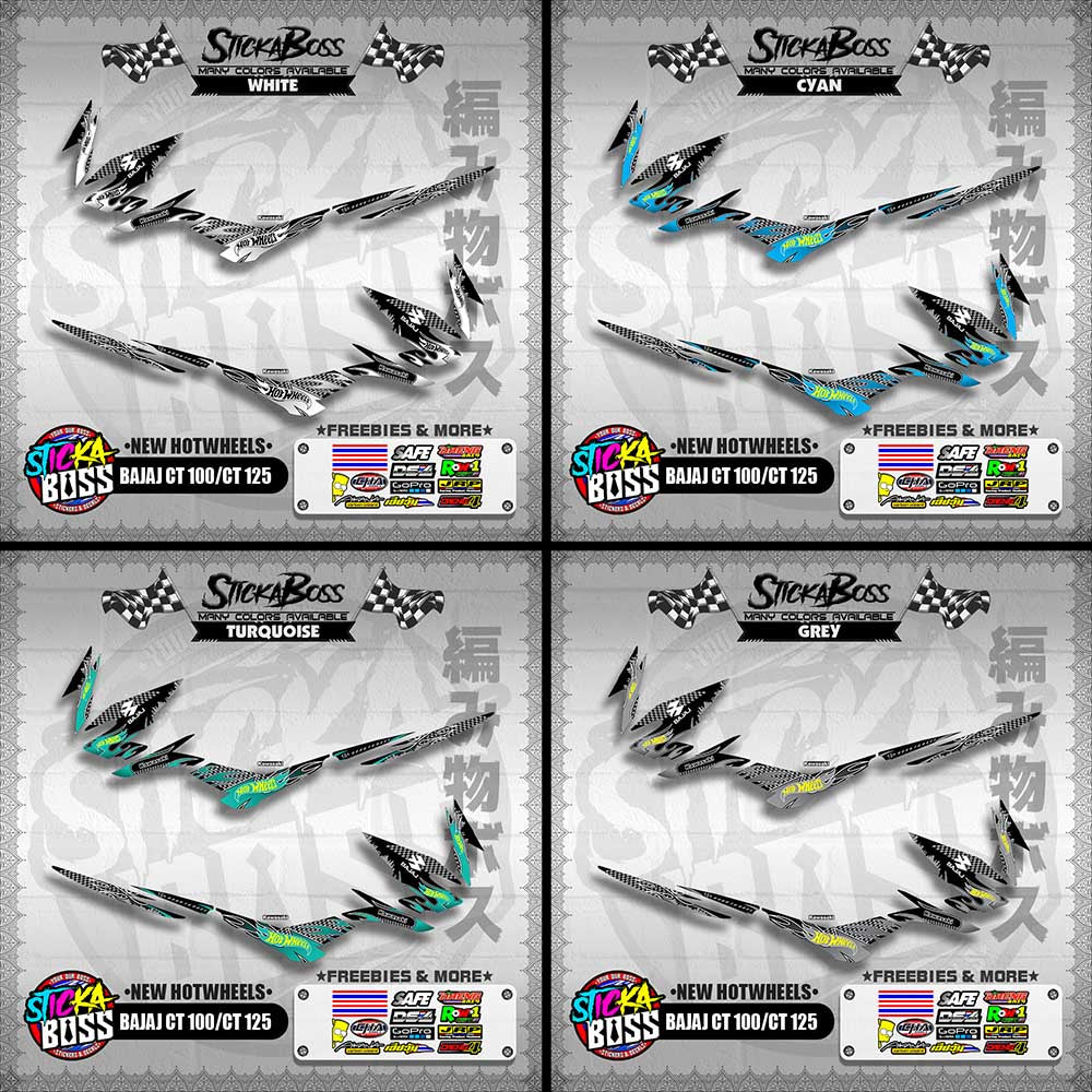 BAJAJ CT 100 / CT 125 DECALS ( NEW HOTWHEELS )【WITH FREEBIES】