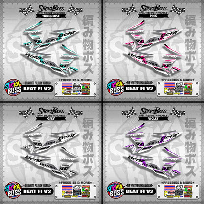 BEAT FI V2 MALAYSIAN DECALS ( FOR WHITE PILIHAN WARNA )【WITH FREEBIES】