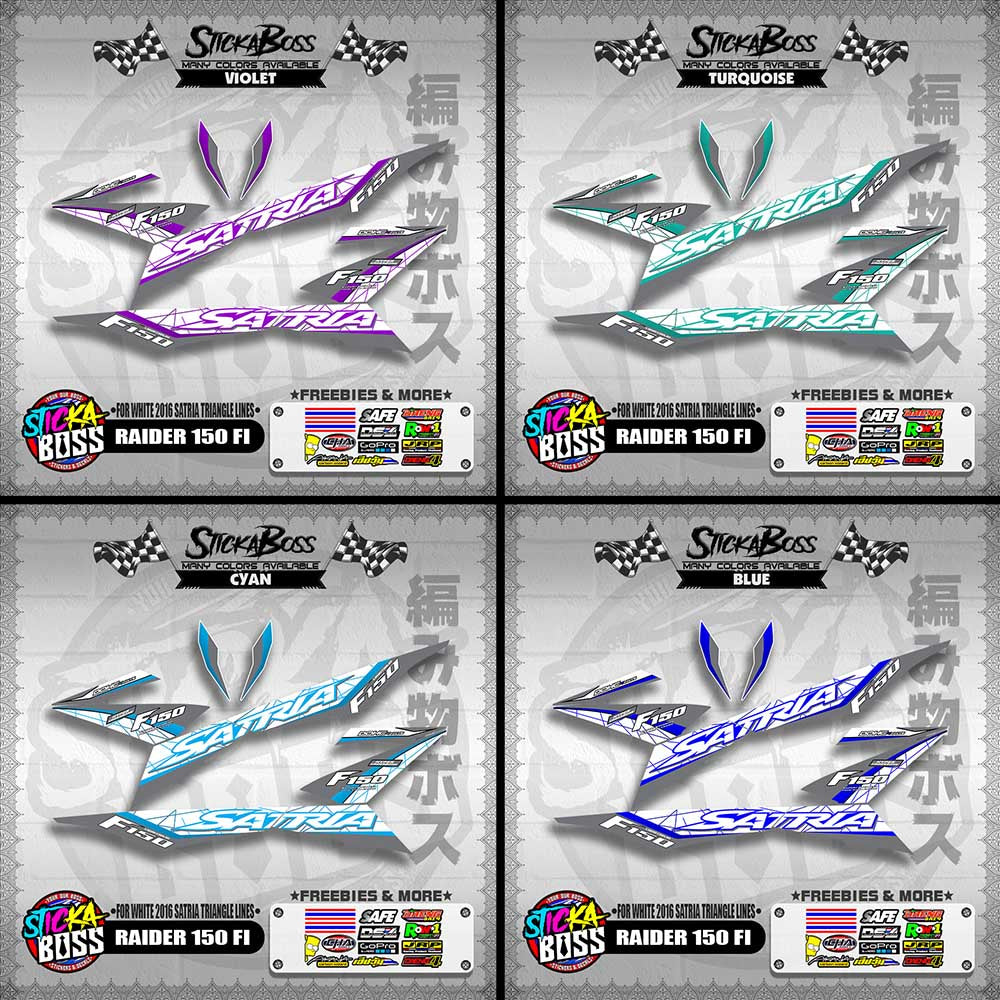 RAIDER 150 FI DECALS ( FOR WHITE 2016 SATRIA TRIANGLE LINES )【WITH FREEBIES】