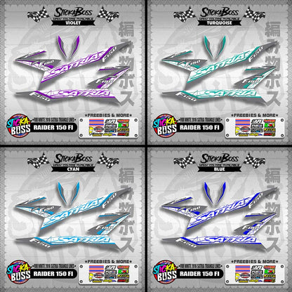 RAIDER 150 FI DECALS ( FOR WHITE 2016 SATRIA TRIANGLE LINES )【WITH FREEBIES】